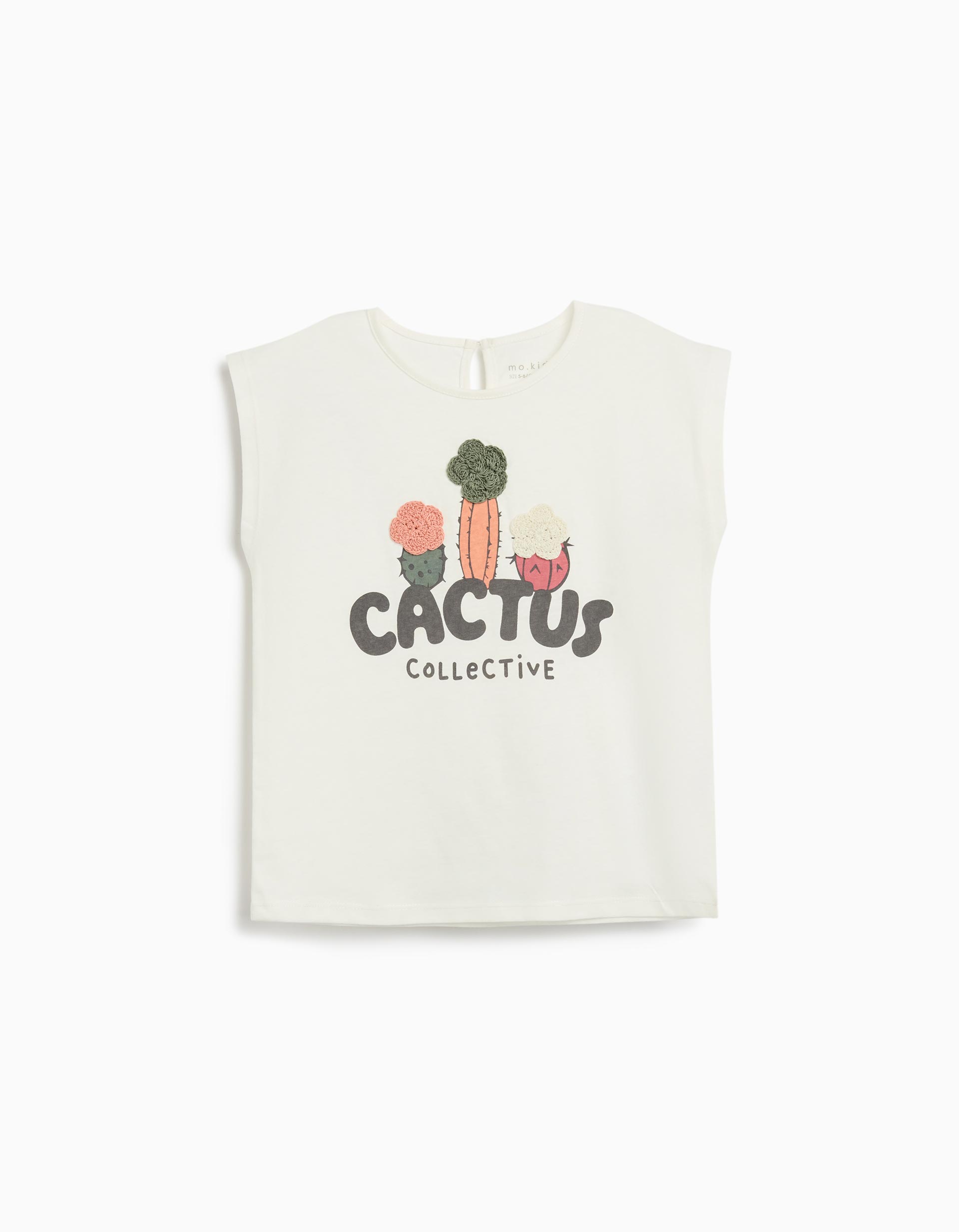 T-shirt sem Mangas, Menina, Branco