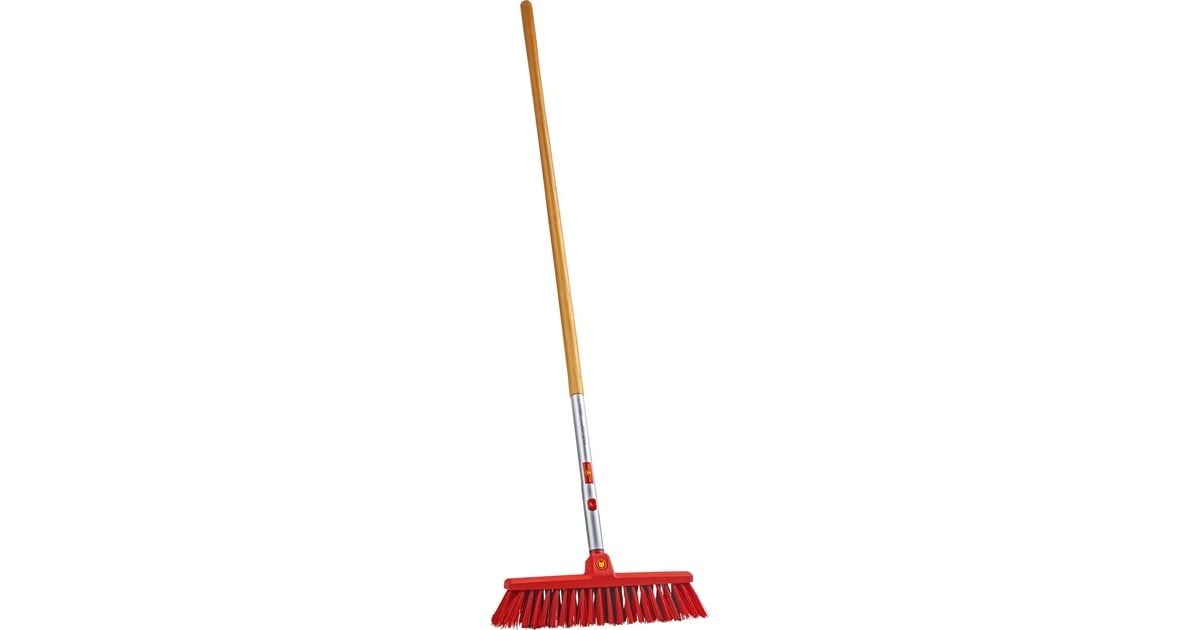 WOLF-GartenStraatbezem SB 400 M + essenhouten steel ZM 140 Set  (Rood/houtkleur)