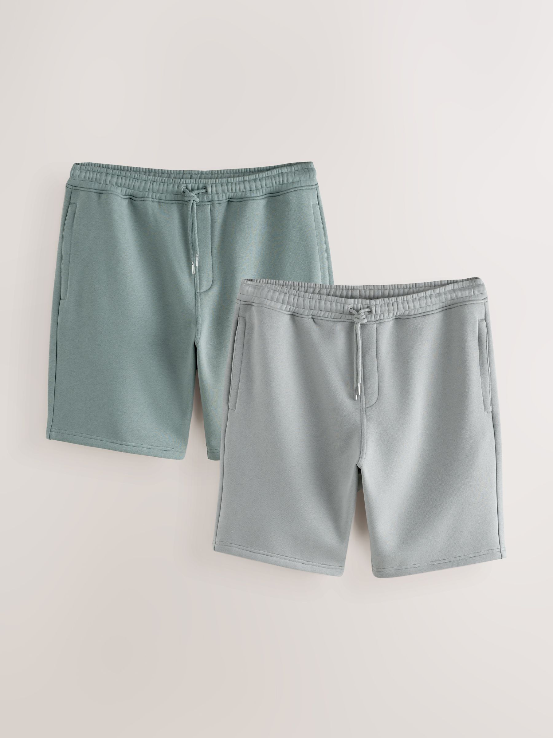 Grijs/zeeschuim - Zachte jerseyshorts verpakking van 2