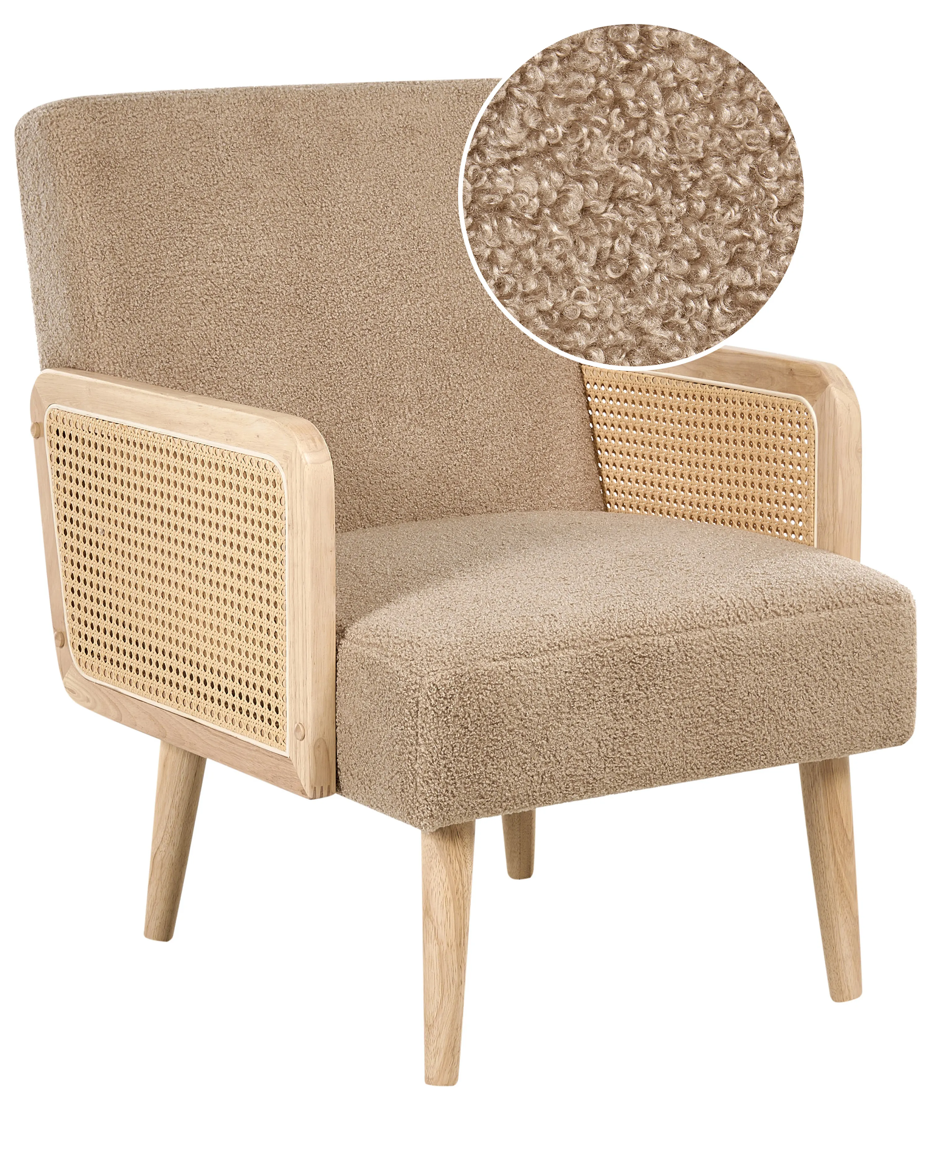 Fauteuil HOJBY Bouclé Zandbeige