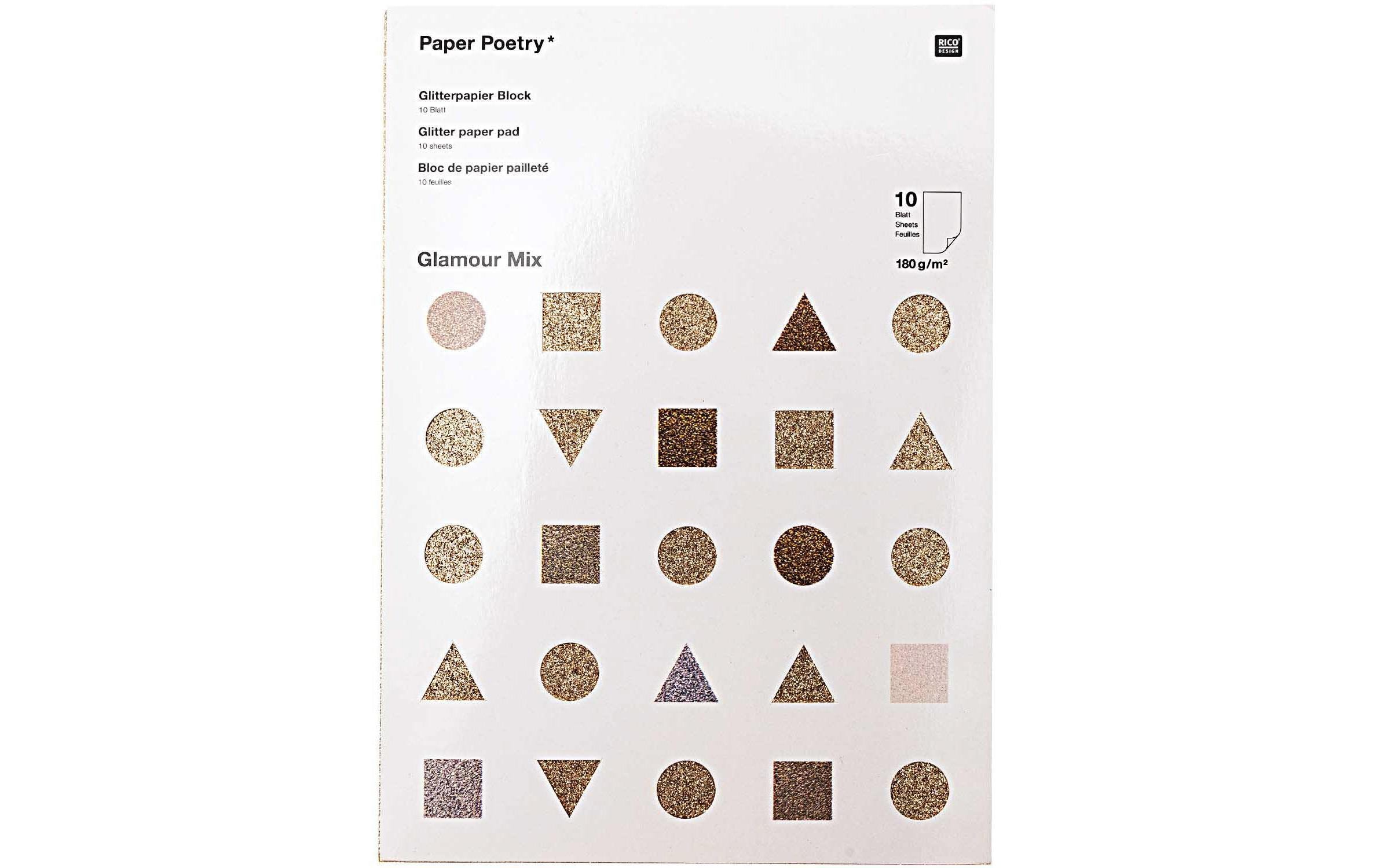 Glitzerpapier Paper Poetry Glamour Mix 10 BlattKreativ mit Rico Design