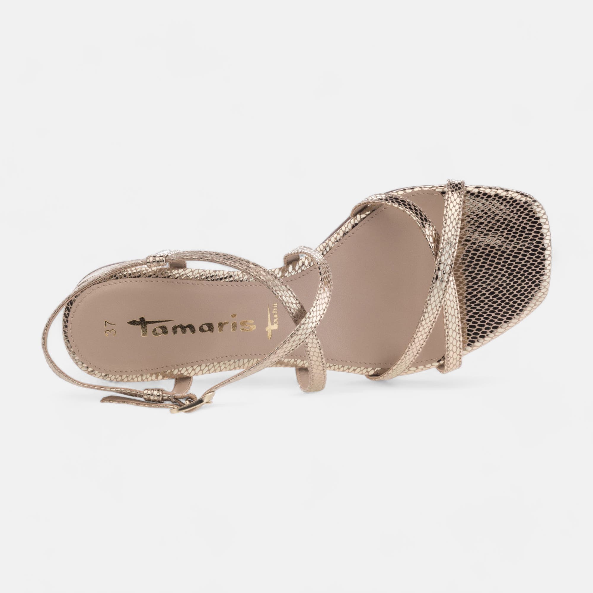Nu-pieds à talon Femme or