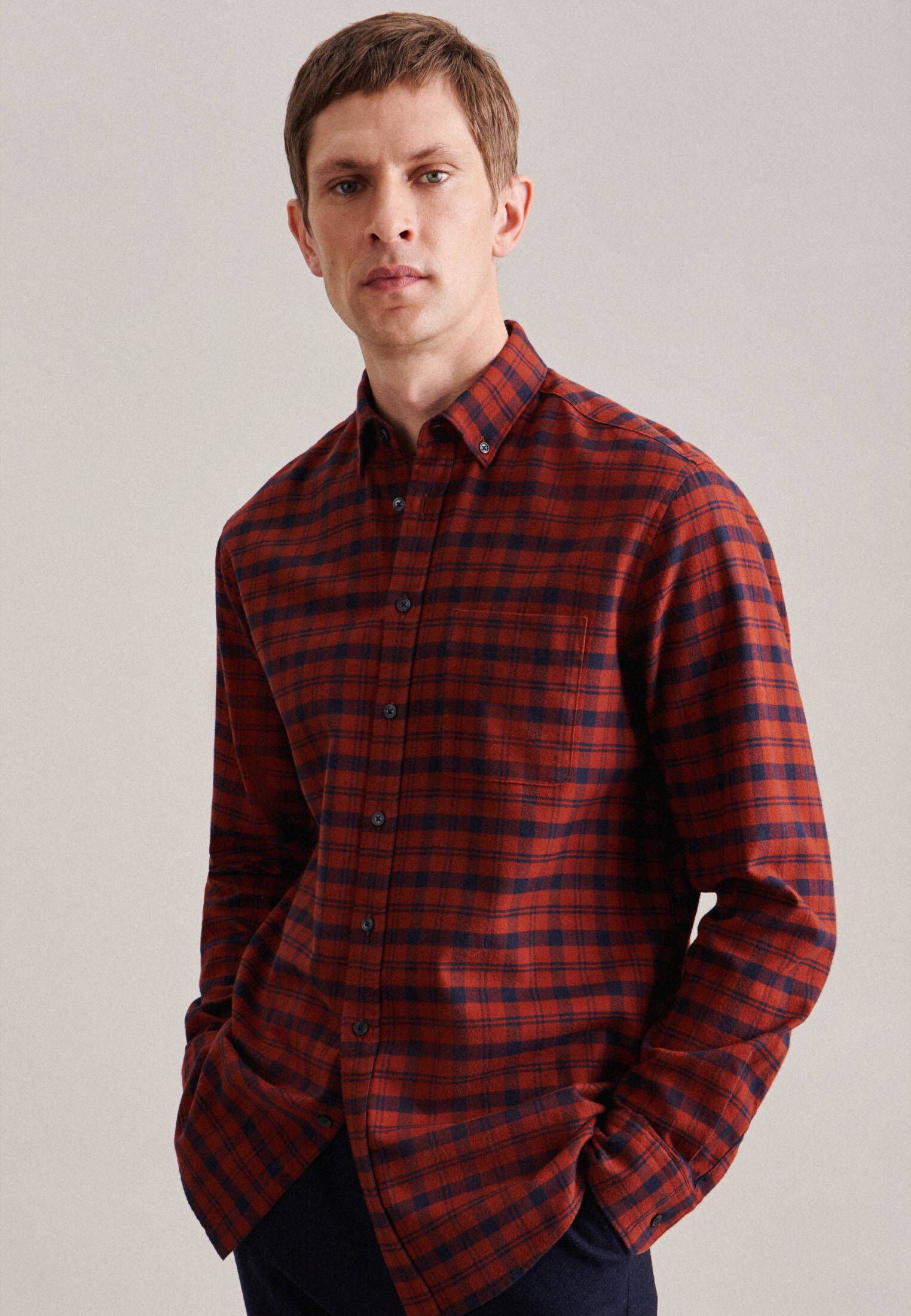 Seidensticker| Herren Casual Hemd Schwarze Rose