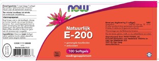 NOW E-200 Gemengde Tocoferolen Softgels 100ST