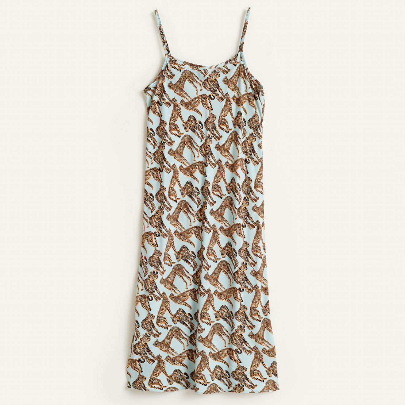 Bellerose Robe Paidge fluide et légère imprimée léopard bleu/marron
