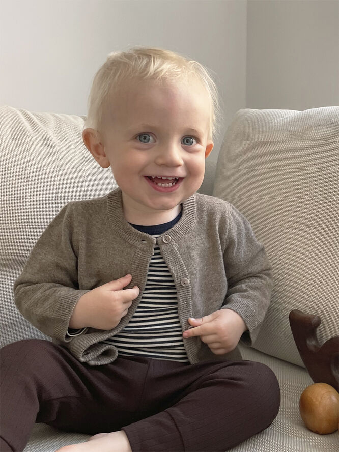 Magasin du Nord Collection Strikka RWS wool & cashmere baby cardigan Beige melange