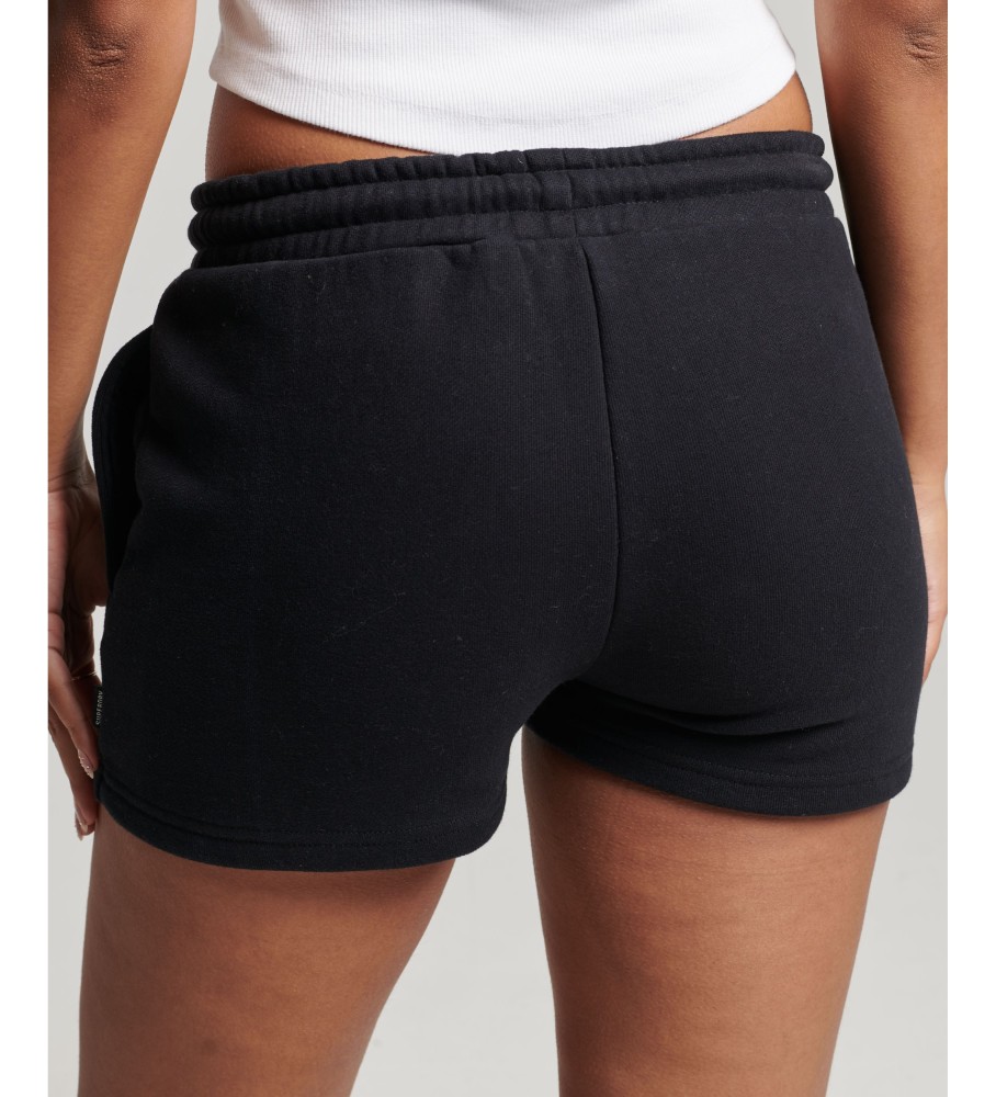 Shorts pretos bordados vintage da Superdry