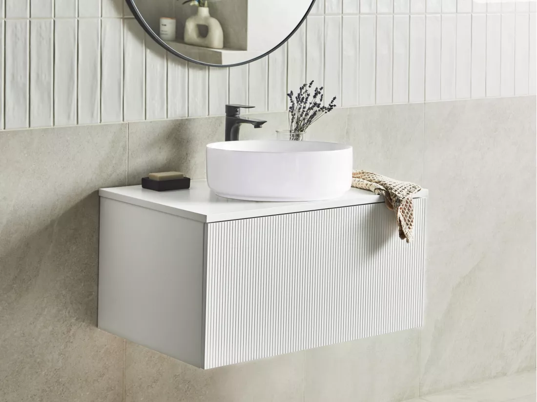Meuble lavabo mural ALZIRA 80 cm 52 cm 40 cm Blanc