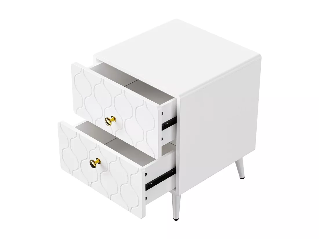 Lot de deux tables de chevet blanches,d39.5cm×h50cm