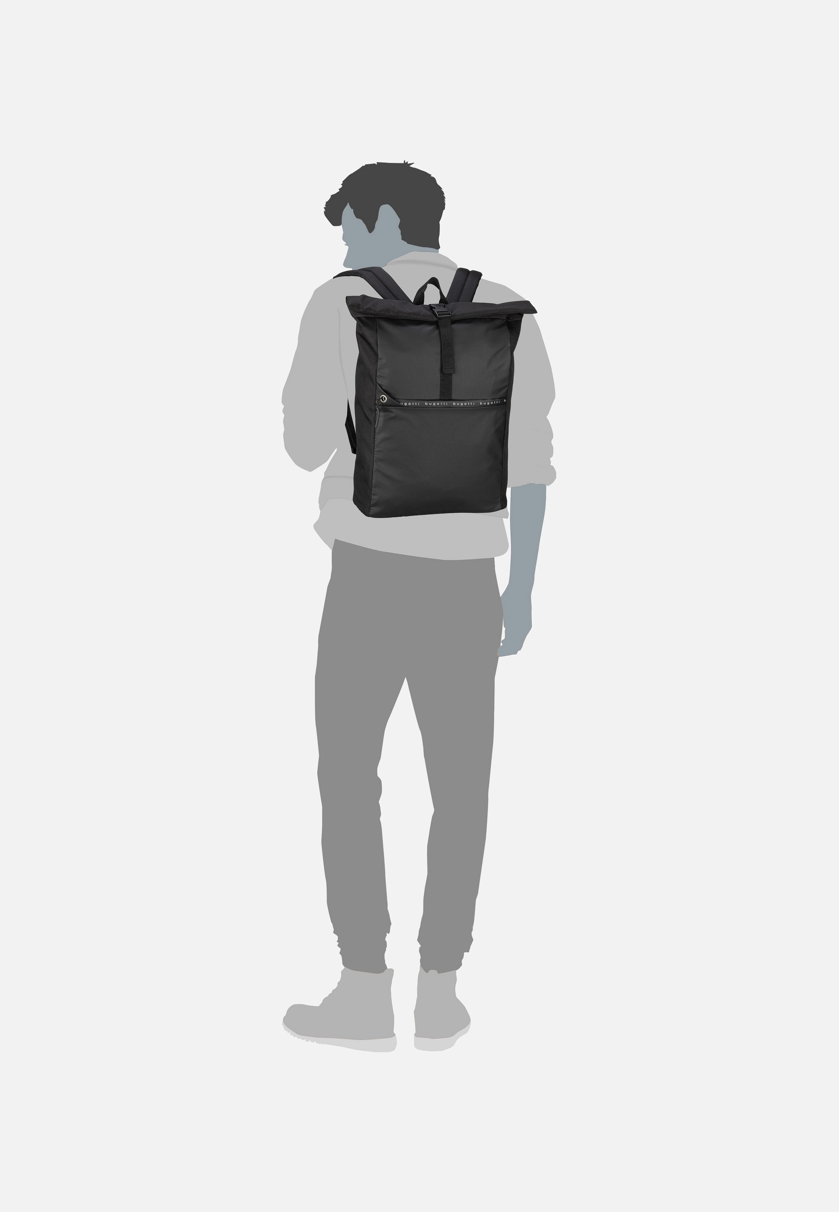 Blanc DeLight Backpack with Rolltop Schwarz - Rolltop Rucksack