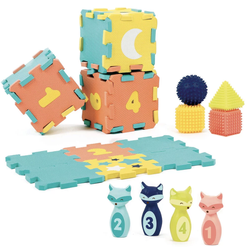 COFFRET D'ACTIVITE TAPIS QUILLES ET FORMES - Ecru