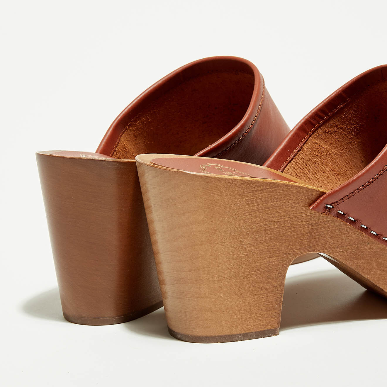 Apologie Studio Sabots en Cuir Charlotte terracotta - Talon 6.5 cm