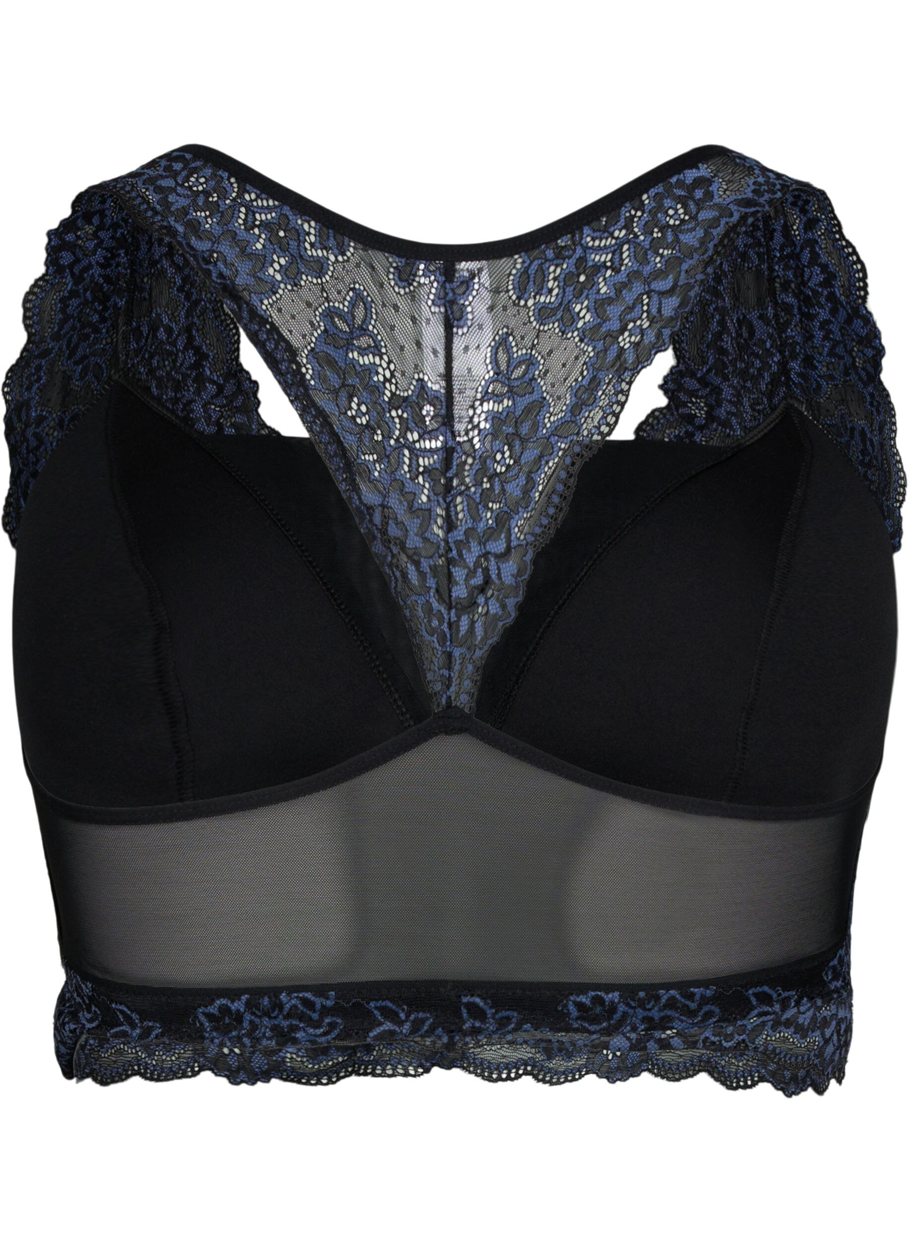 Bralette med blonder og mesh