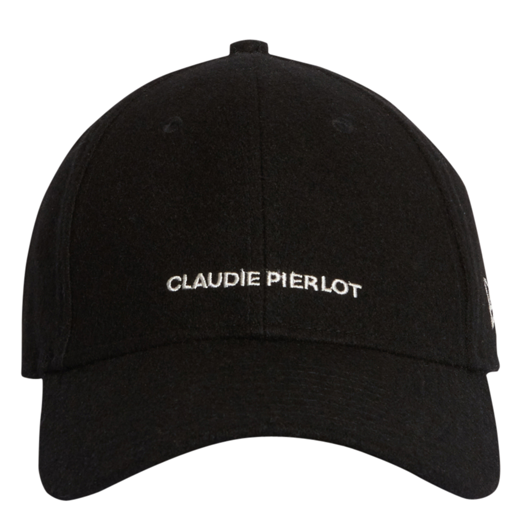 Casquette brodée en laine mélangée | Noir