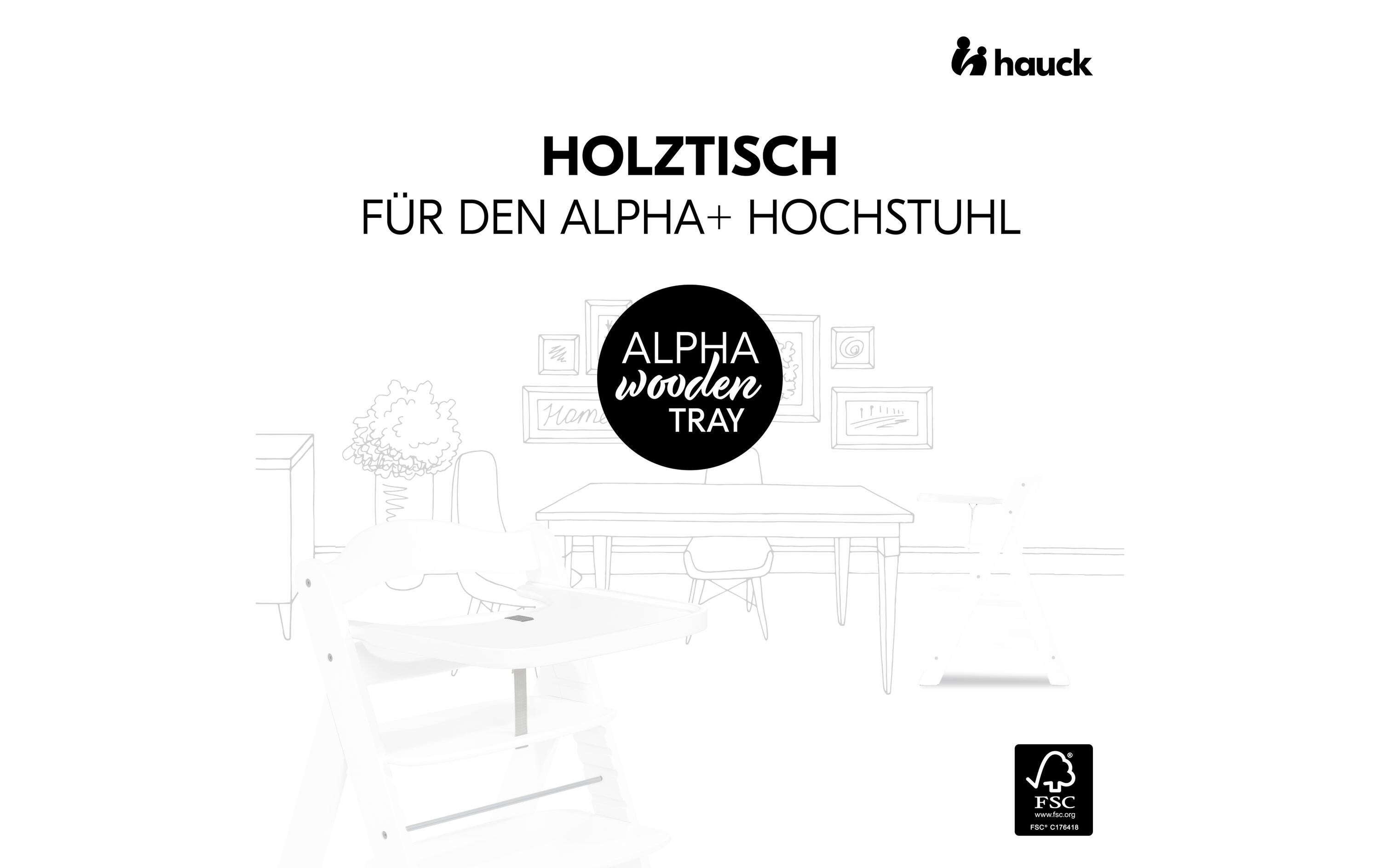 Essbrett Alpha Wooden WeissPraktischer und nachhaltiger Tisch für den Alpha+