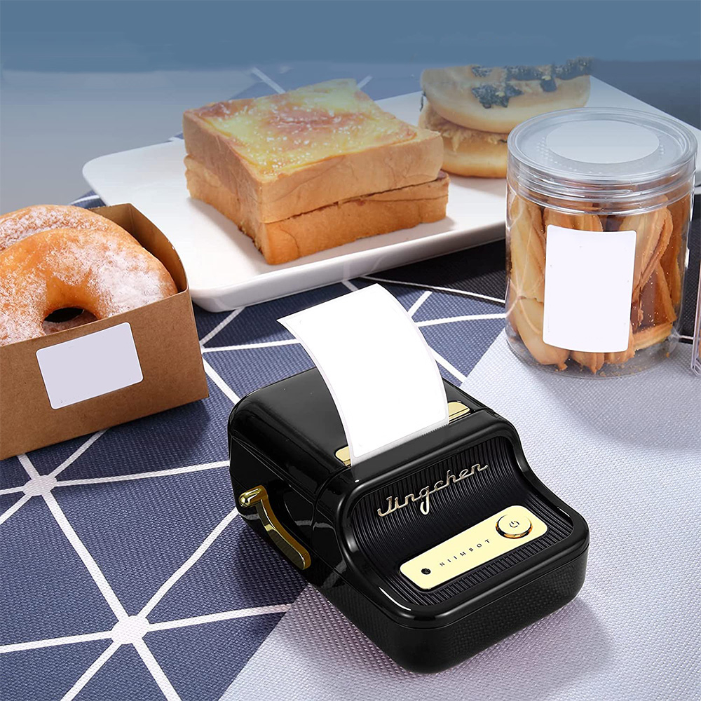Mini Beschriftungsgerät Bluetooth Retro Etiketten Thermodrucker B21 Label Printer (iOS/Android) - Schwarz