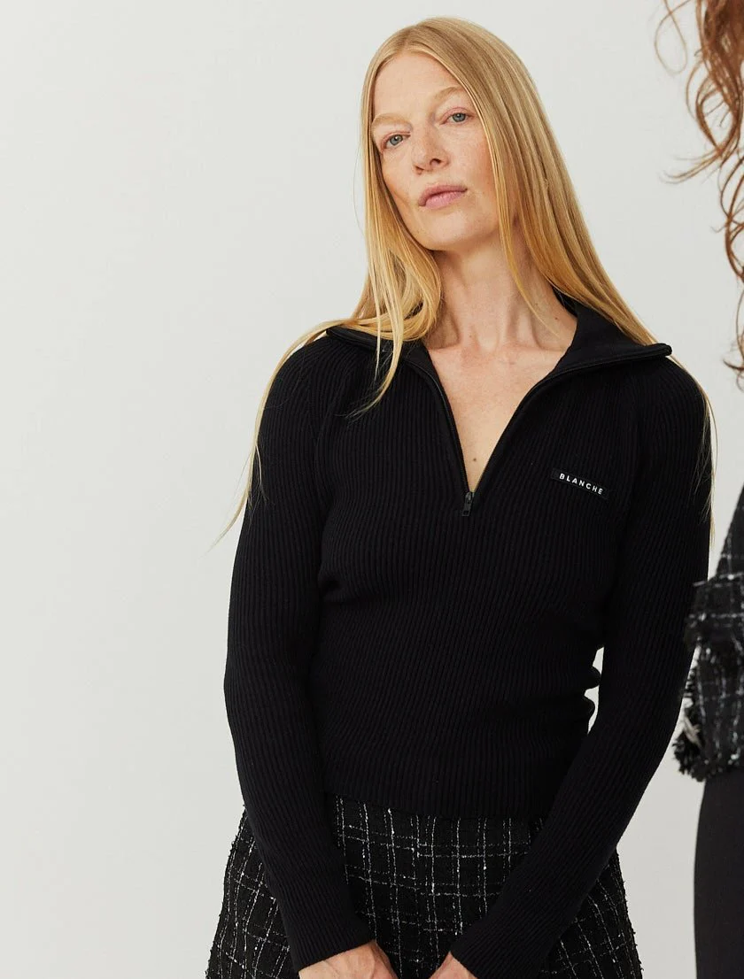 BLANCHE  Carrick-BL Zip bluse - sort