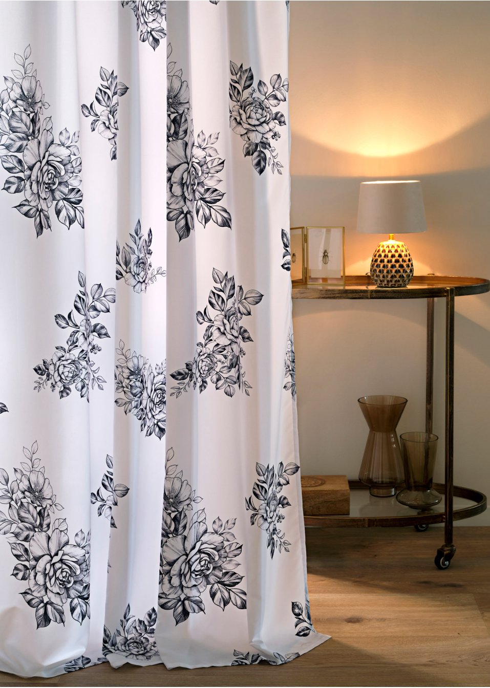 Panneau microfibre en polyester recyclé avec imprimé floral (1 pce.)