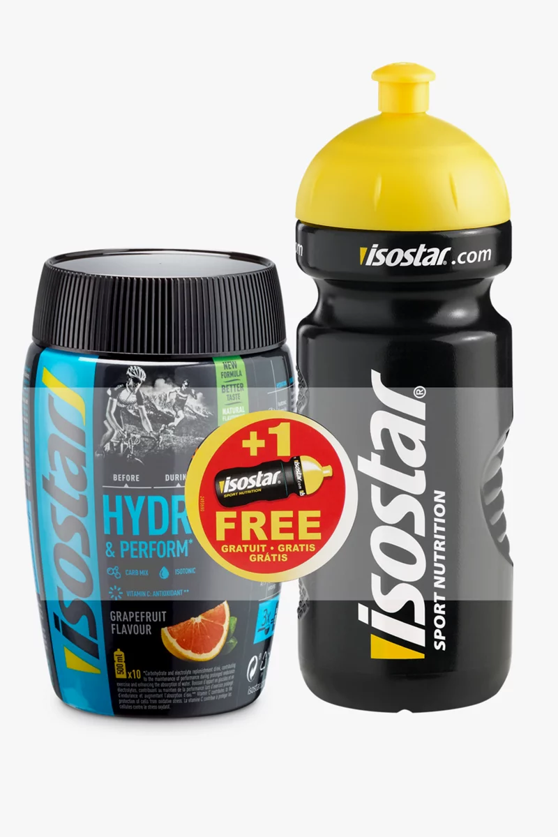 Isostar Hydrate & Perform Getränkepulver + Trinkflasche