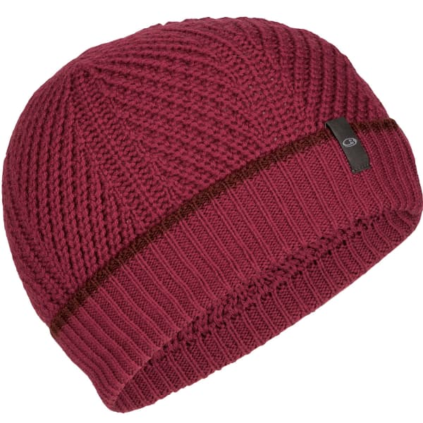 Bonnet ski ICEBREAKER WAYPOINT BEANIE CHERRY/ESPRESSO