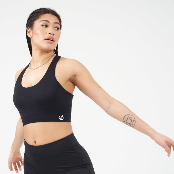 Brassière running DARE 2B DONT SWEAT IT BRA BLACK/BLACK