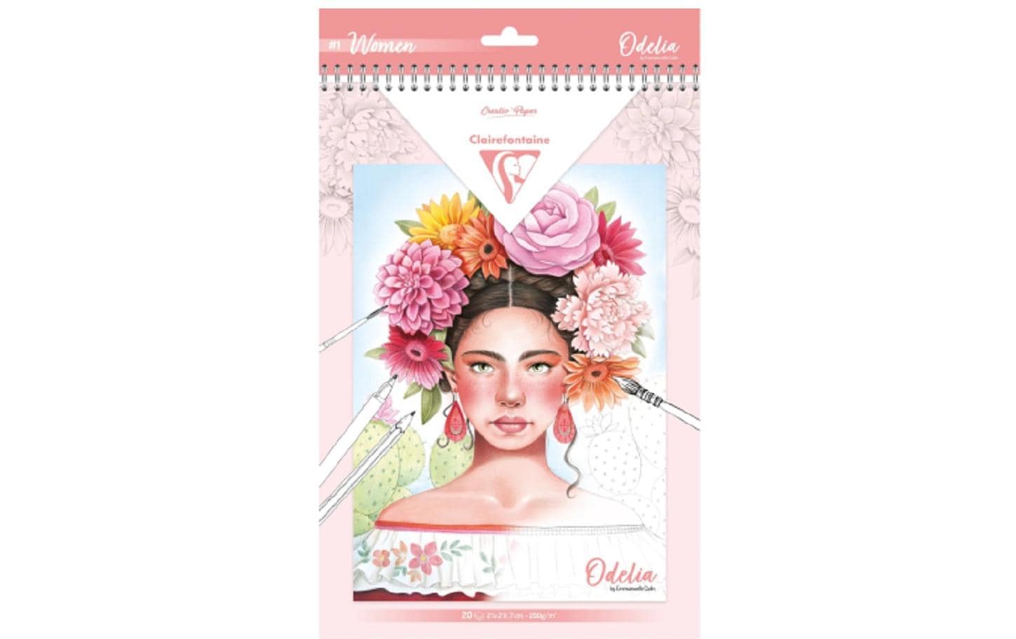 Malblock Odelia Frauen A4, 20 Blatt, 6 MotiveMixed Media Ausmalblock