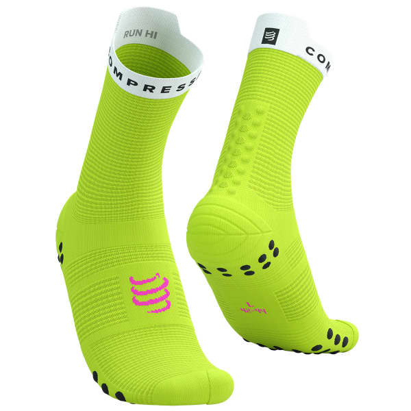 Chaussette running COMPRESSPORT PRO RACING SOCKS V4.0 RUN HIGH SAFE SAFE YELLOW/WHITE
