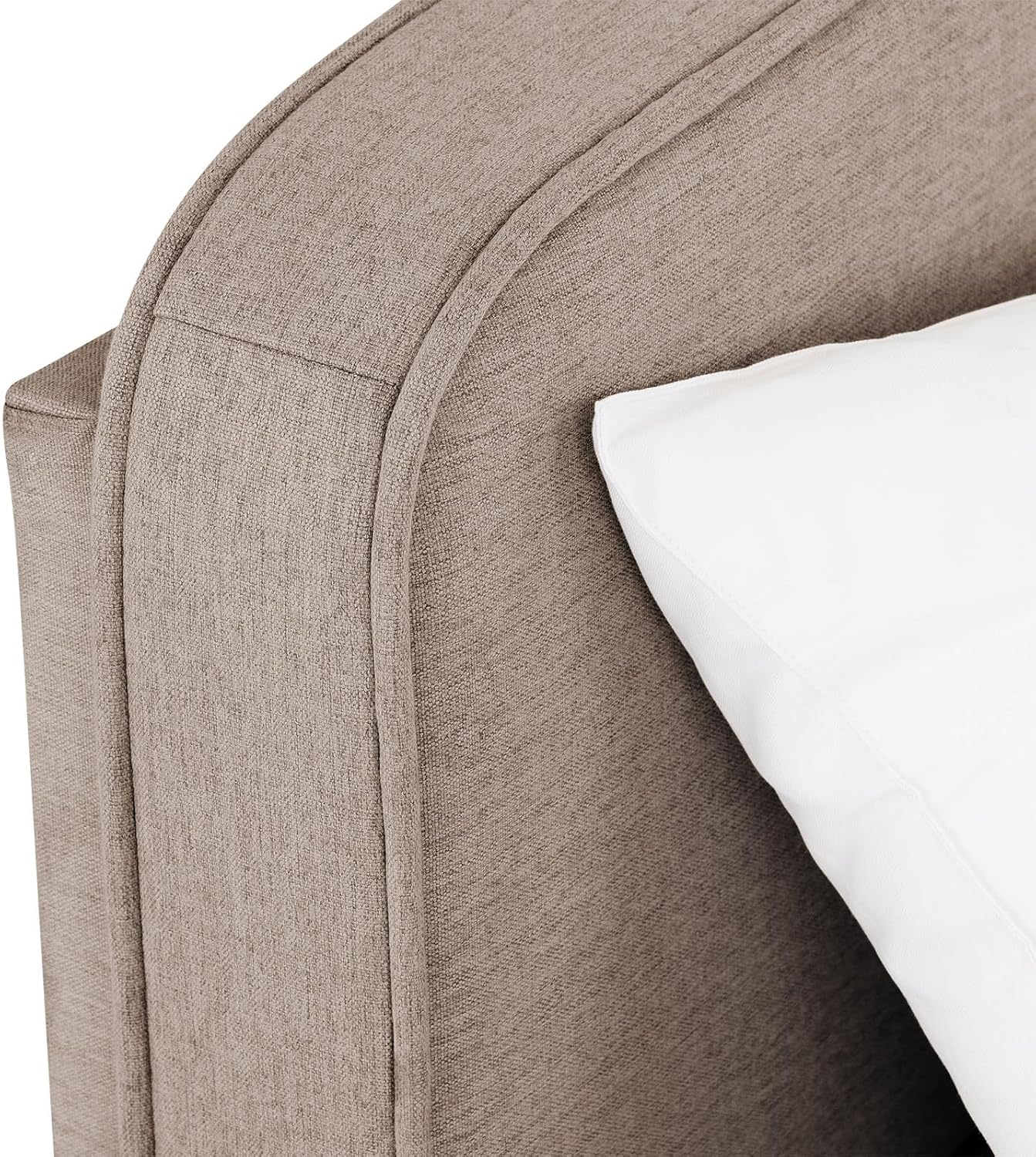 LATINI Polsterbett mit höhenverstellbarem Kopfteil, 180x200 cm, Greige - Doppelbett inklusive Lattenrost, ideal für zwei Personen, Bettgestell stabil und bequem, modernes Design für jedes Schlafzimmer