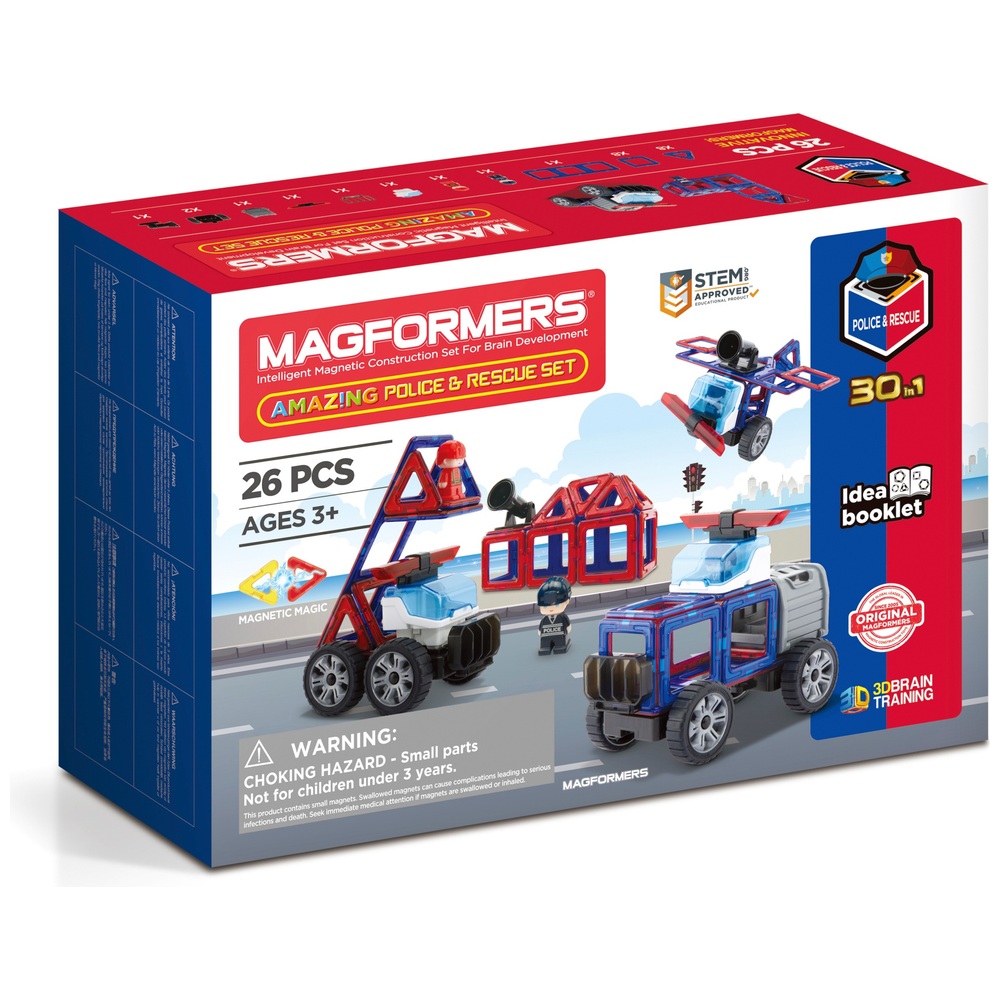 Magformers Polizei & Rettungsdienst 26-teiliges Magnetset