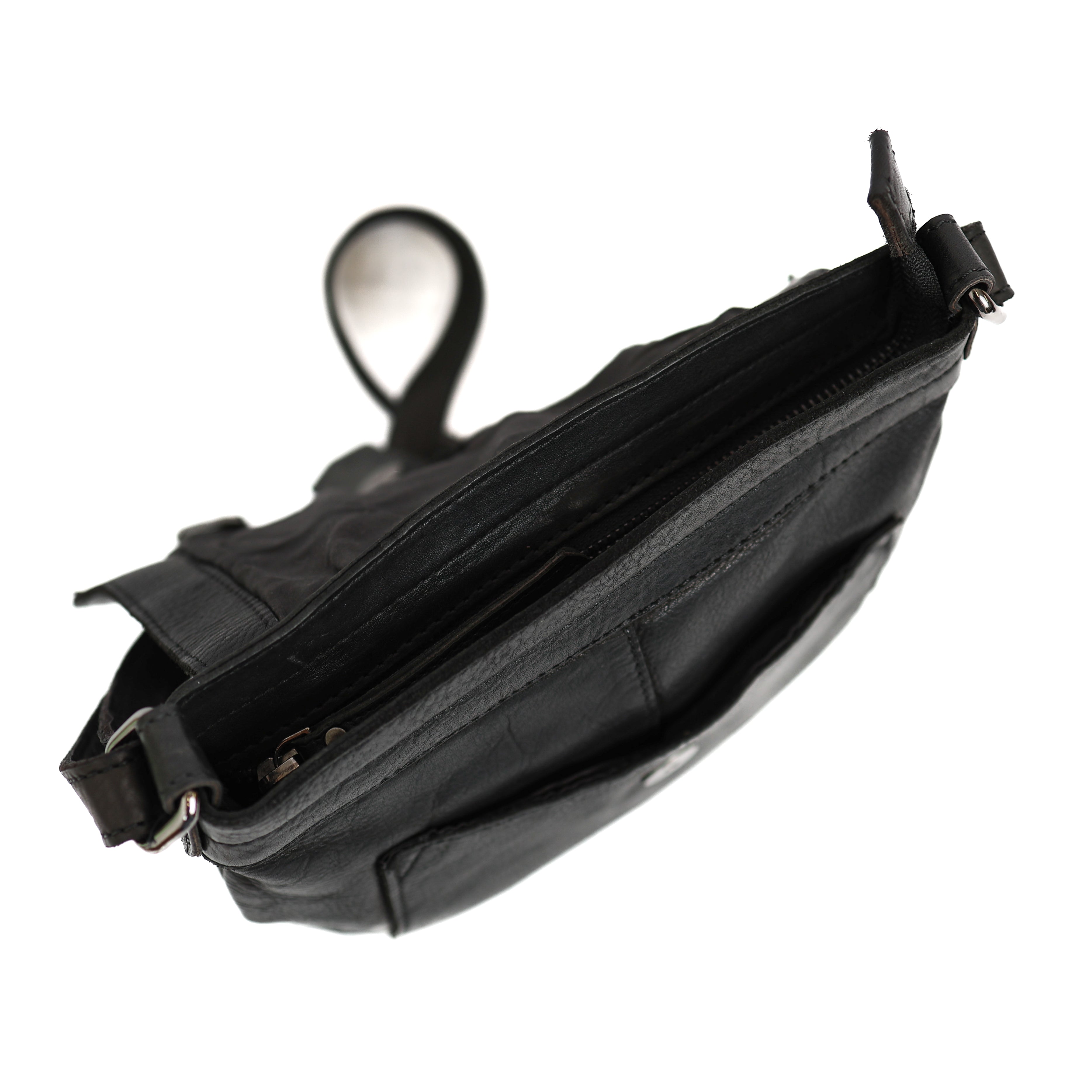 Schoudertas met flap 'Jip' zwart Black