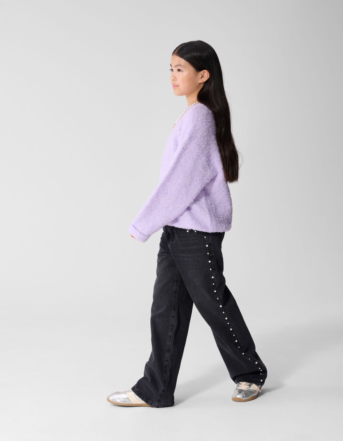 Big Stud Wide Leg Fit Jeans Zwart
