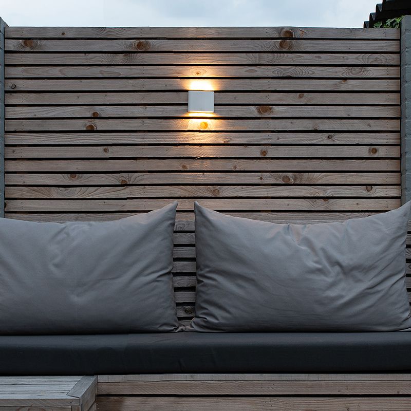 Moderne buiten wandlamp wit 11,5 cm incl. LED - Batt