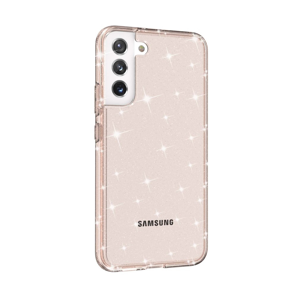 Samsung Galaxy S22 5G Hybrid Hardcase Schutzhülle im Glitzer Design - Roségold / Transparent