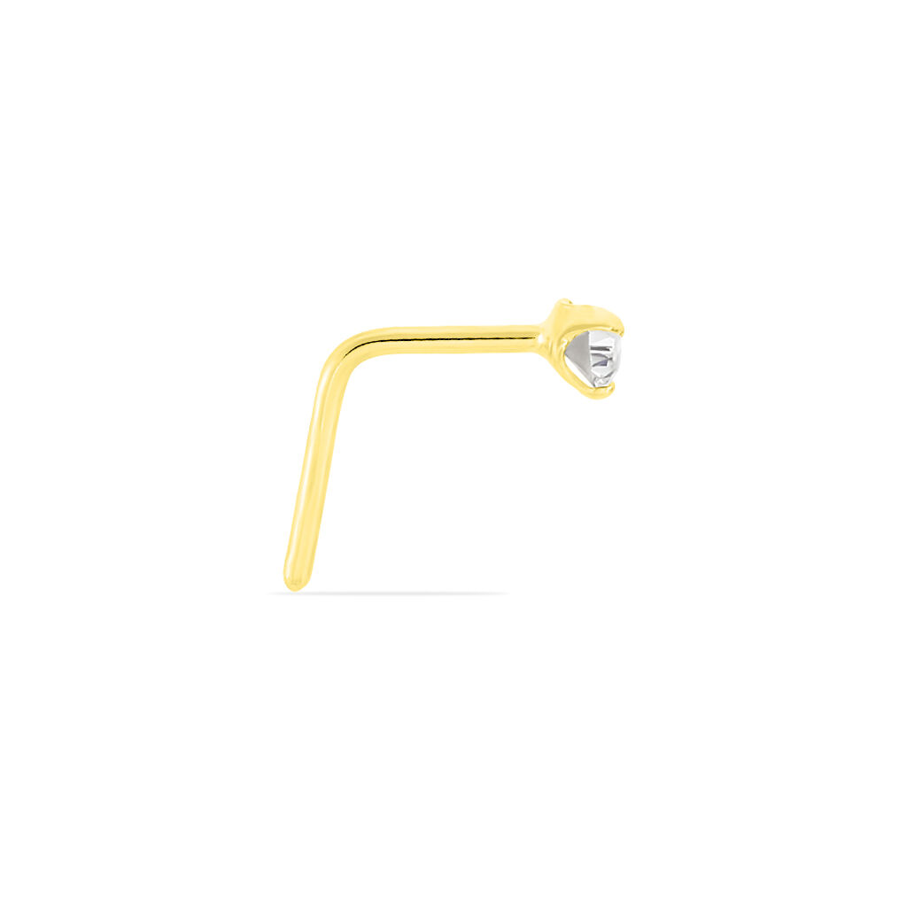 Piercing De Nez Fethi Serti Griffe Or Jaune Oxyde De Zirconium