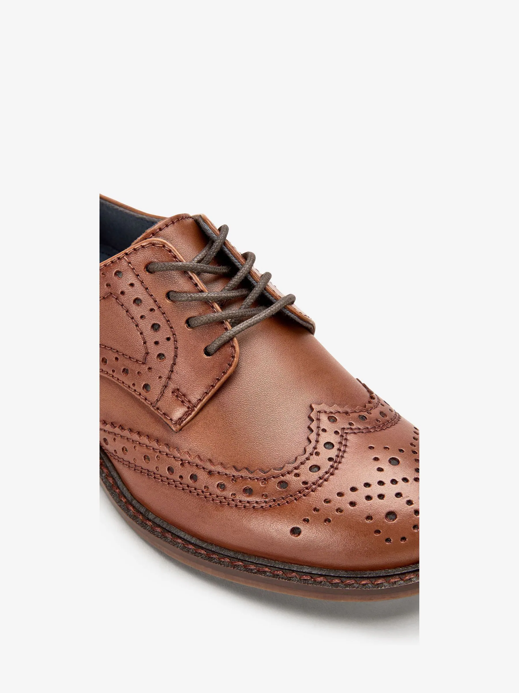 Lichtbruin - Leren Brogue schoenen met veters