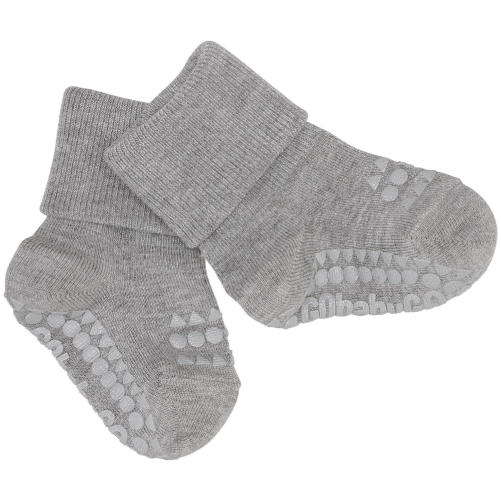 Køb Gobabygo Grey Melange Non-Slip Strømper Bambus
