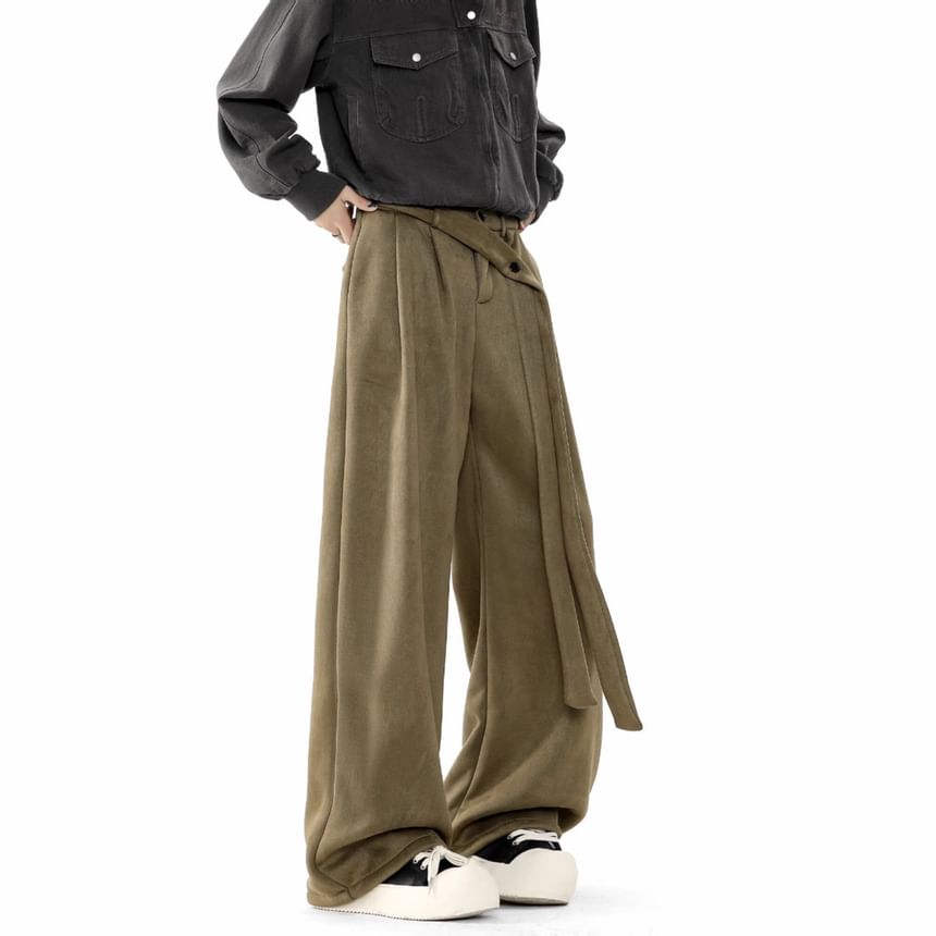 Chuoku - Mid Rise Plain Wide Leg Broek
