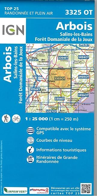 IGN - TOP25 3325OT ARBOIS 1 25 000