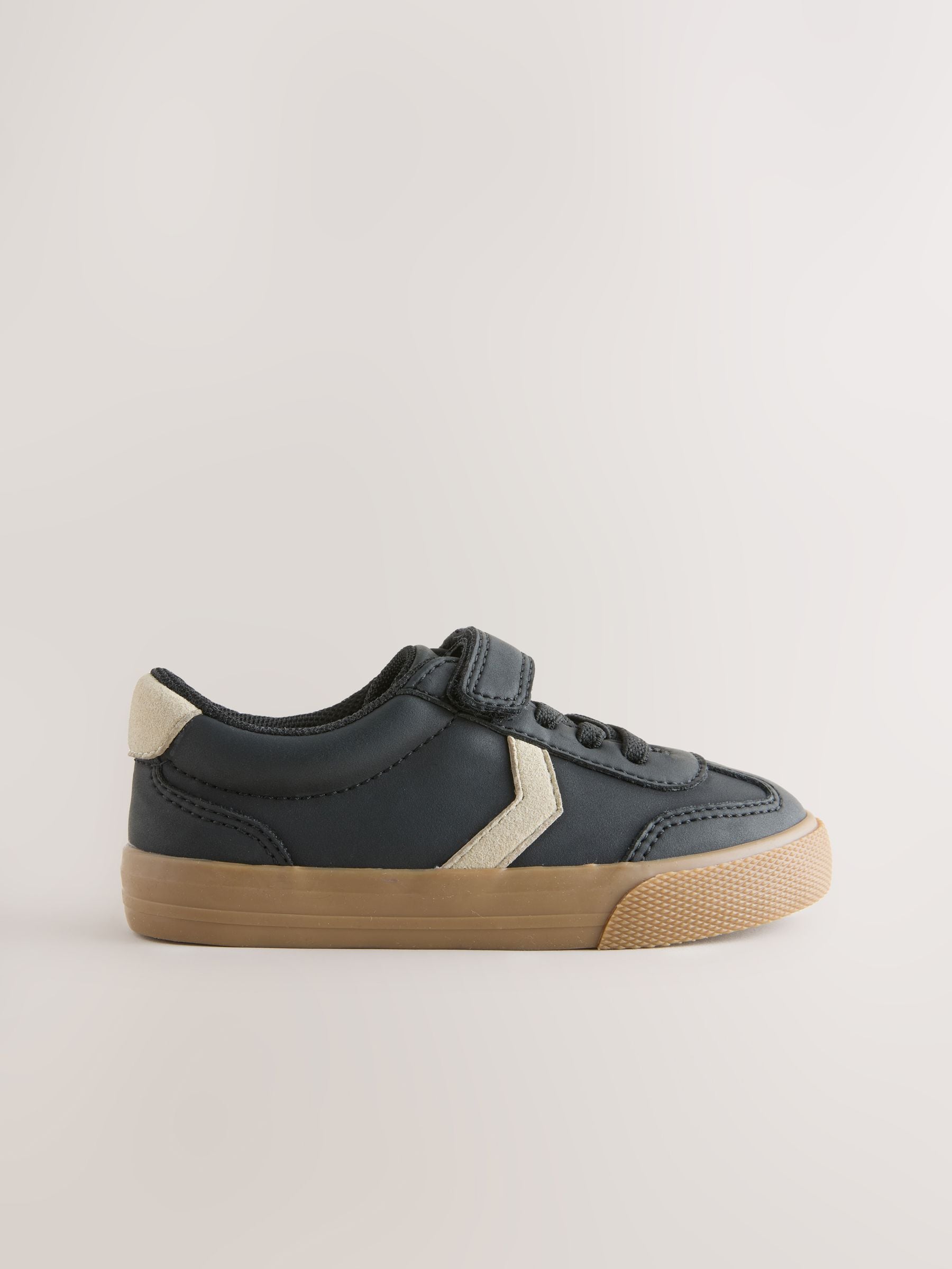 Zwart - Sneakers met klittenbandsluiting en elastische veters