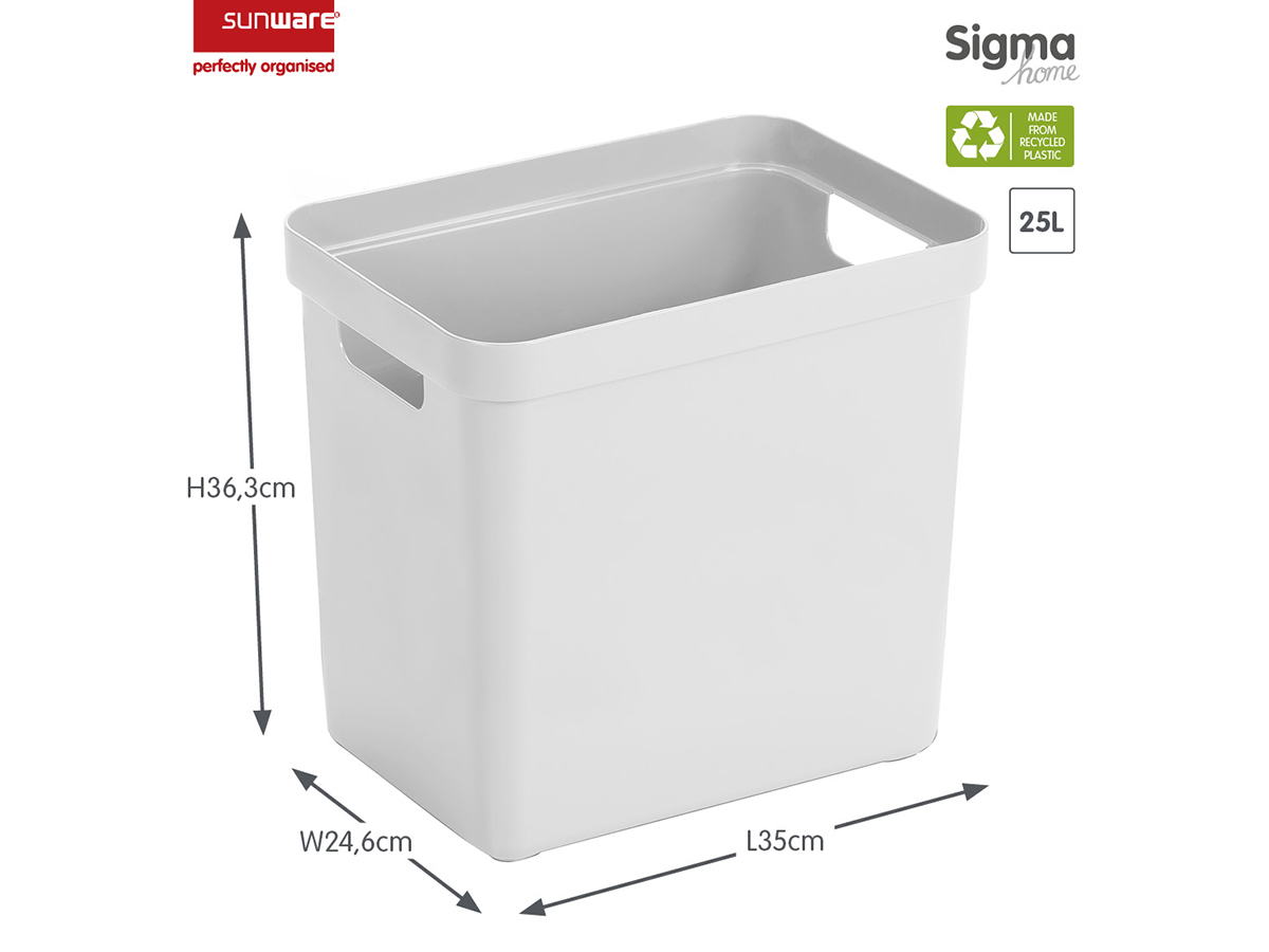 Sunware sigma home set van 4 25l opbergbox - wit