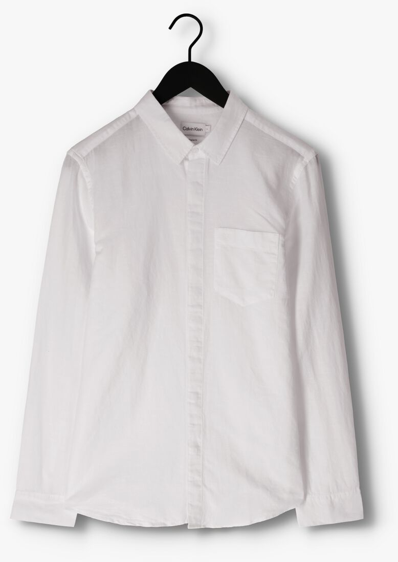 CALVIN KLEIN witte calvin klein casual overhemd linen cotton regular shirt
