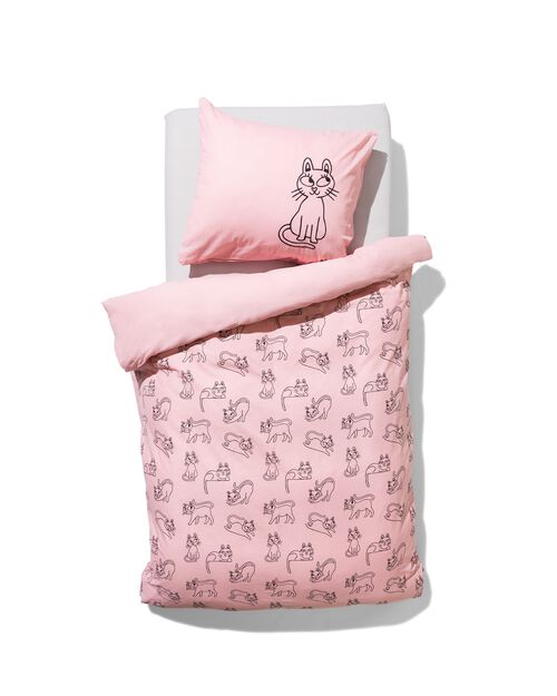housse de couette enfant 140x200 - coton doux - chat
