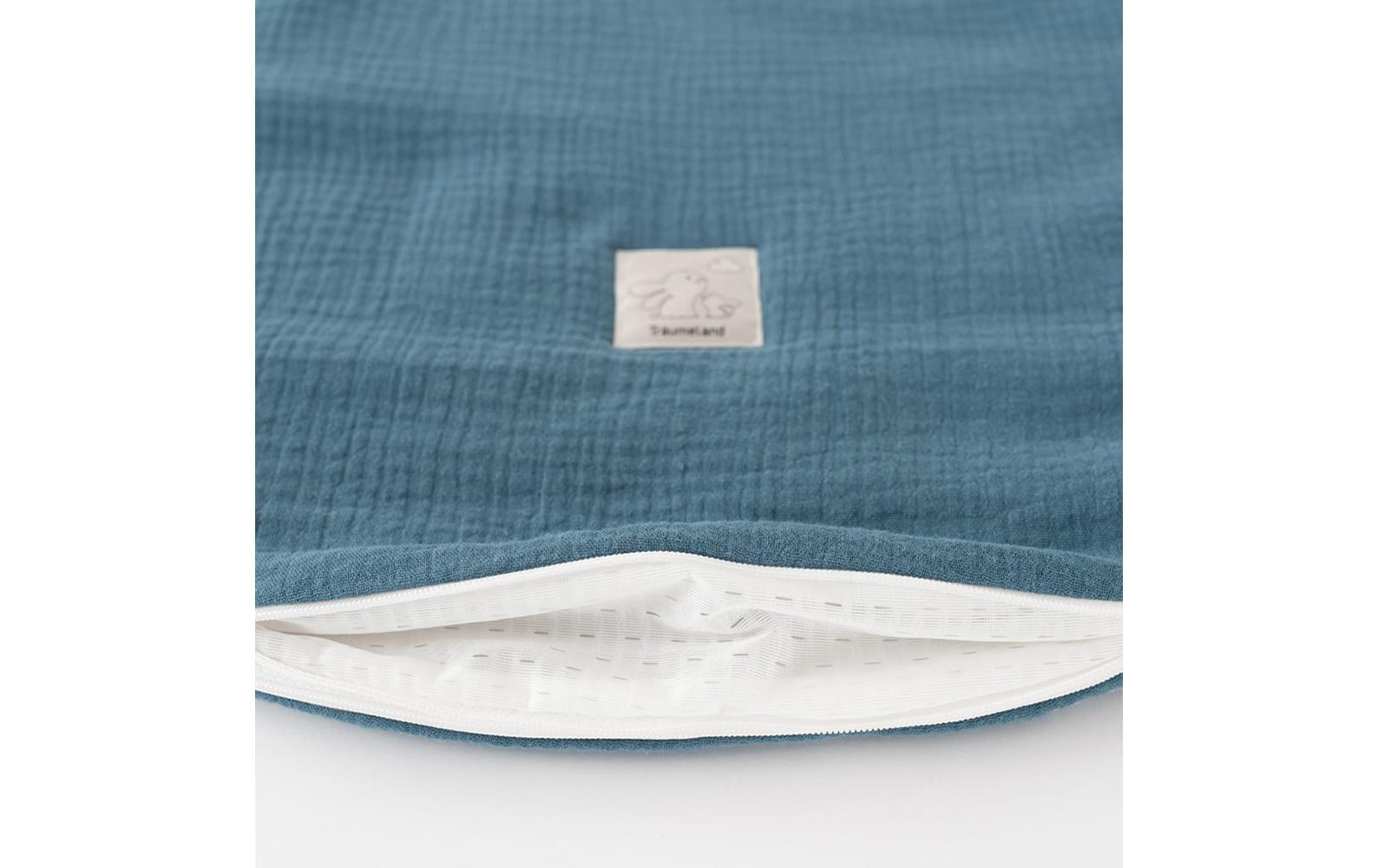 Baby-Ganzjahresschlafsack jeansblau 62/68Hochwertiger Babyschlafsack aus Baumwollmusselin