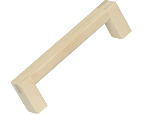 Meubelgreep, verstekgreep, grenenhout/ruw, gatafstand 128 mm, L x B x H 141/19/38 mm