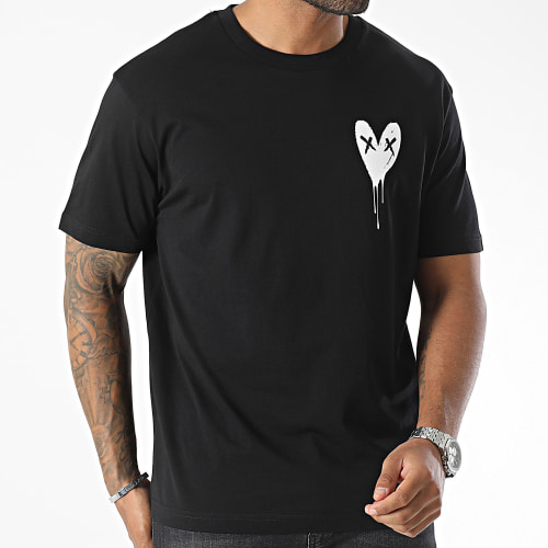 Tee Shirt Oversize Large Heart Series Small White Noir