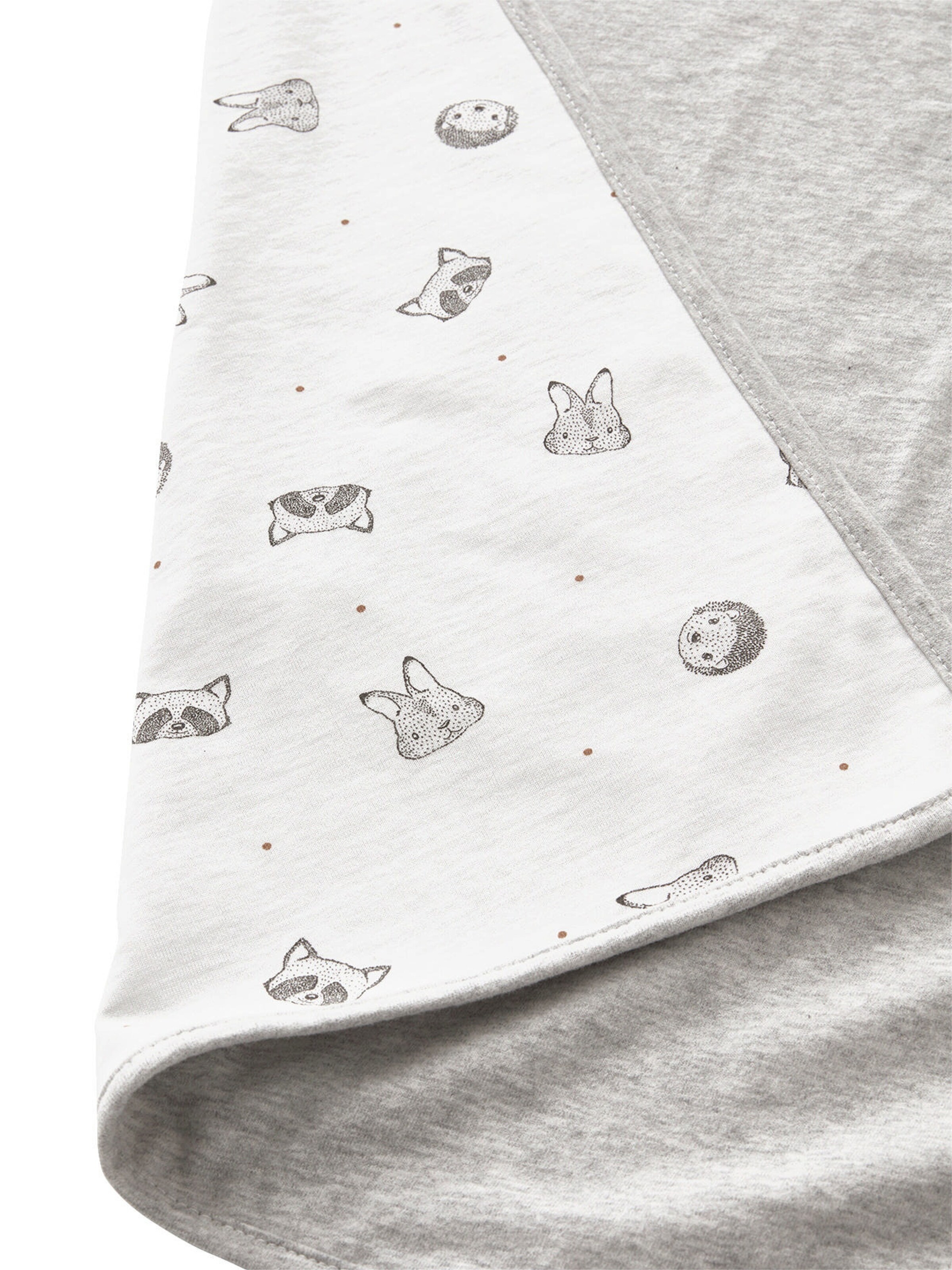 Vertbaudet Bio-Kollektion: Baby Decke KLEINE FREUNDE wollweiß/grau