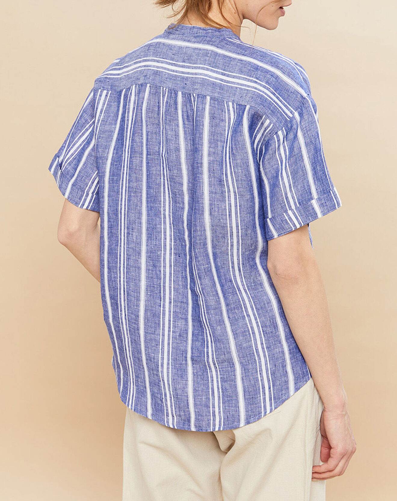 Hartford Chemise 100% Lin Calix bleue
