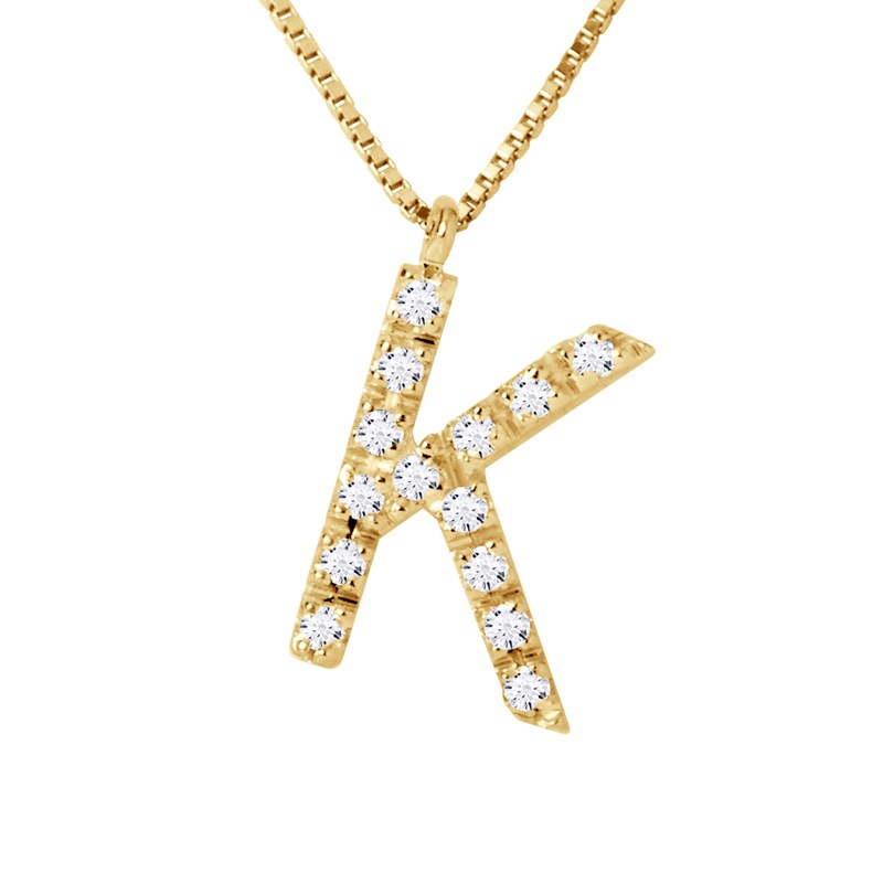 Collier ALPHABET Diamants 0,07 Cts  LETTRE 