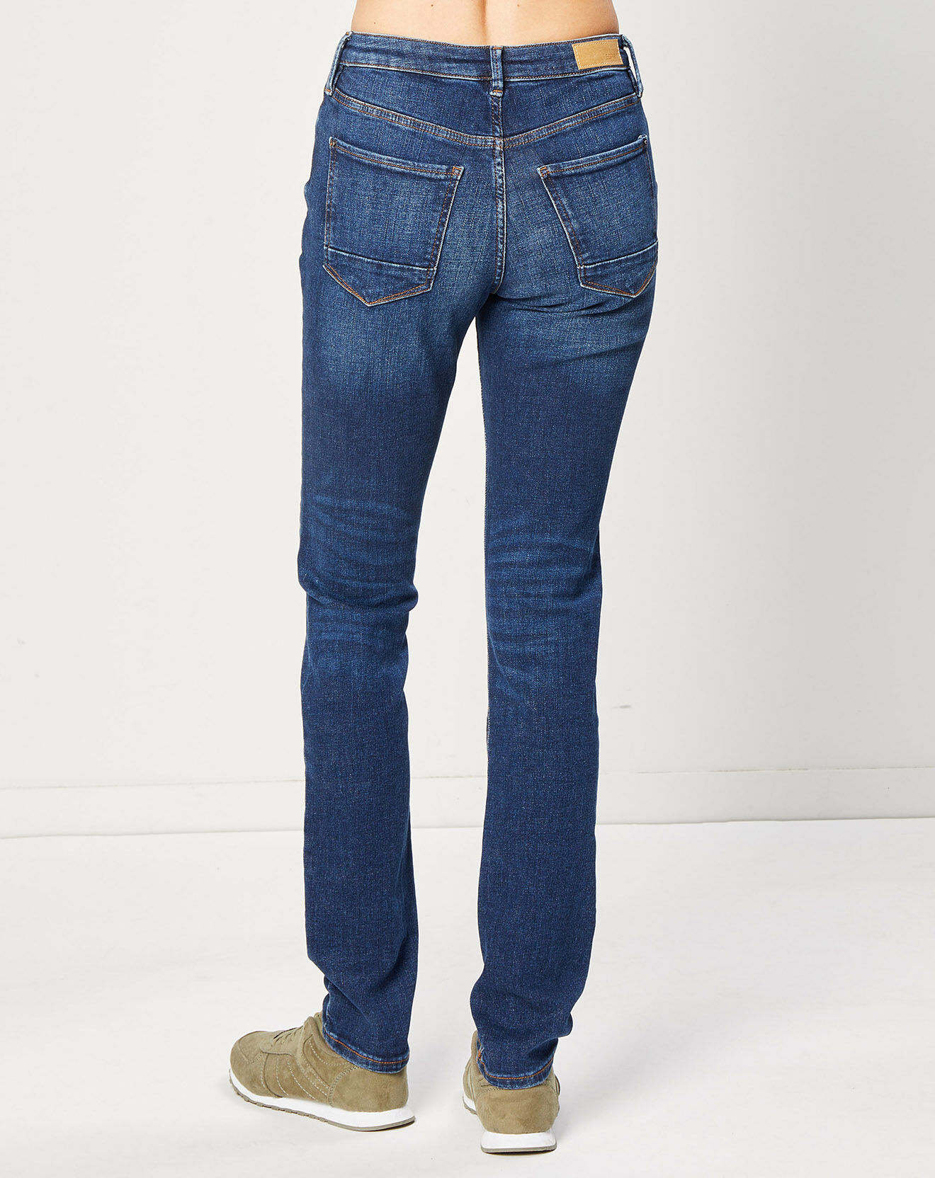 Esprit Jean Slim en Toile de coton bleu brut
