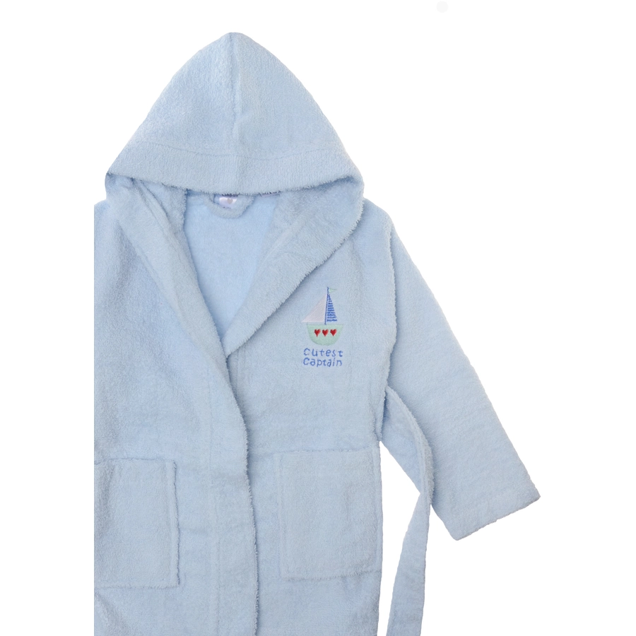 Liliput Babybademantel Segelschiff hellblau